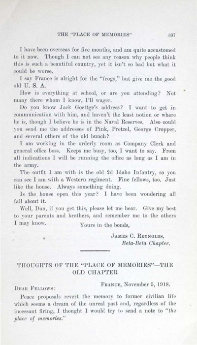 Thoughts Of The "Place of Memories''-The Old Chapter